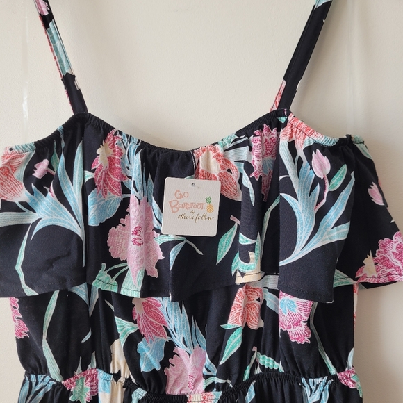 NWT Others Follow Go Barefoot Ruffle Peep Back Floral Dress - Picture 7 of 16
